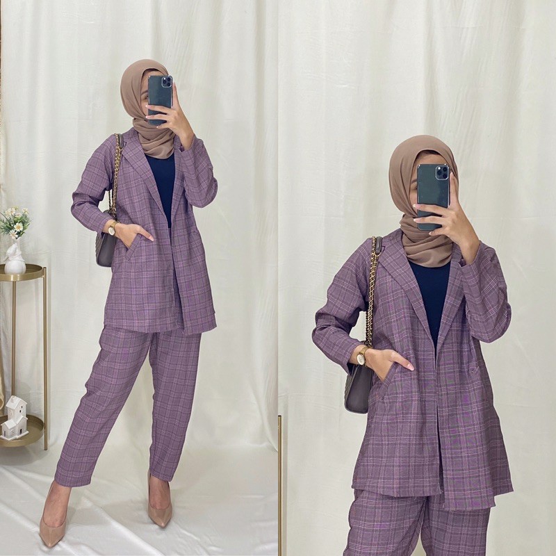 MILEA Set + PANTS zara premium bahan Import / dapat blazer dan celana / BLAZER SET / ONESET