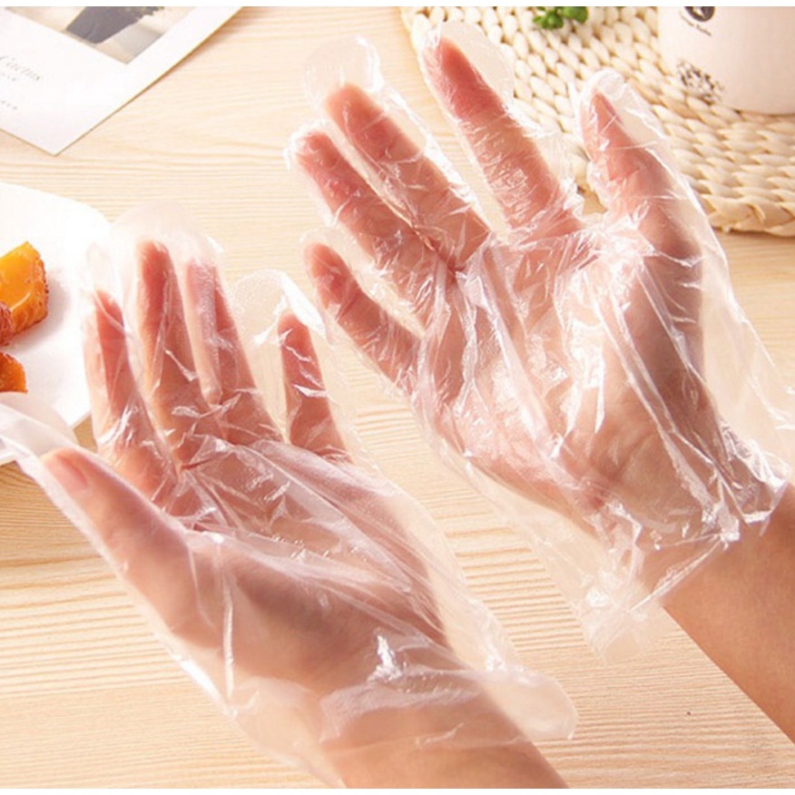 Sarung Tangan Plastik Disposable Berbahan HDPE / Plastic Gloves Food Grade / Sarung Tangan Masak / Sarung Tangan Plastik Serbaguna / Disposable / Sarung Tangan Berbahan Plastik HDPE / Sarung Tangan Tidak Mudah Robek / Sarung Tangan Plastik Isi 100Pcs