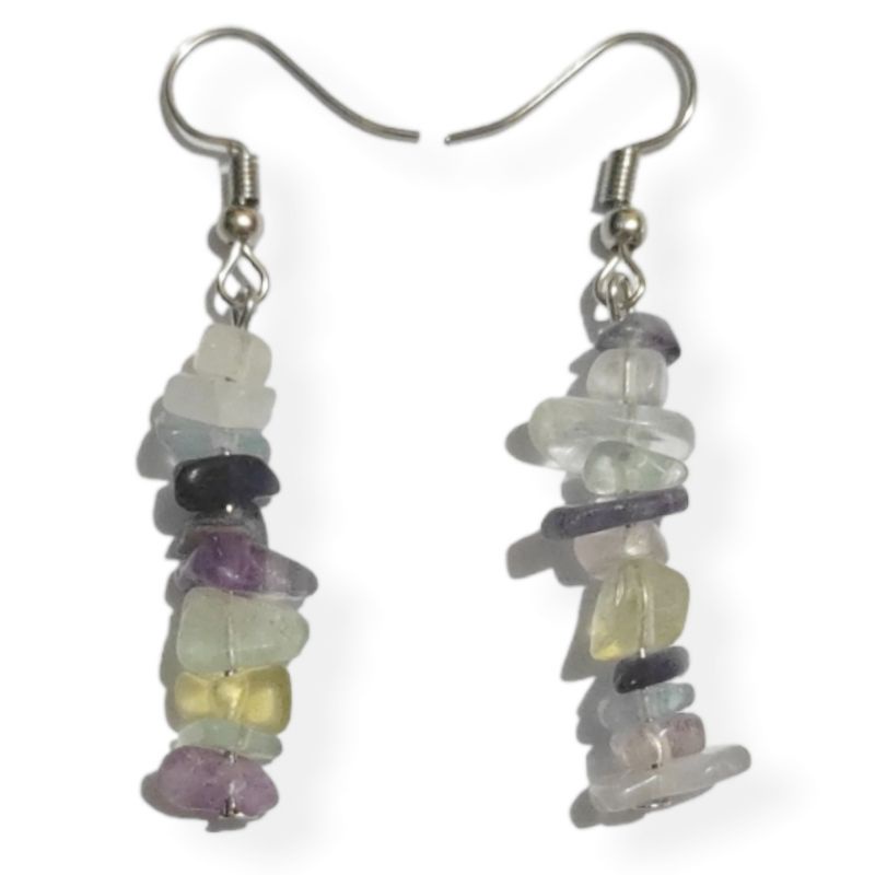 Sarah Quartz Hook Earrings Natural Stone Anting Hooks Batu Alam