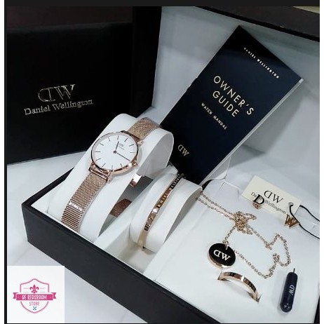 JAM TANGAN PRIA WANITA | RANTAI | KULIT | KARET | MURAH | WANITA MELROSE FULL SET LENGKAP SATU PAKET