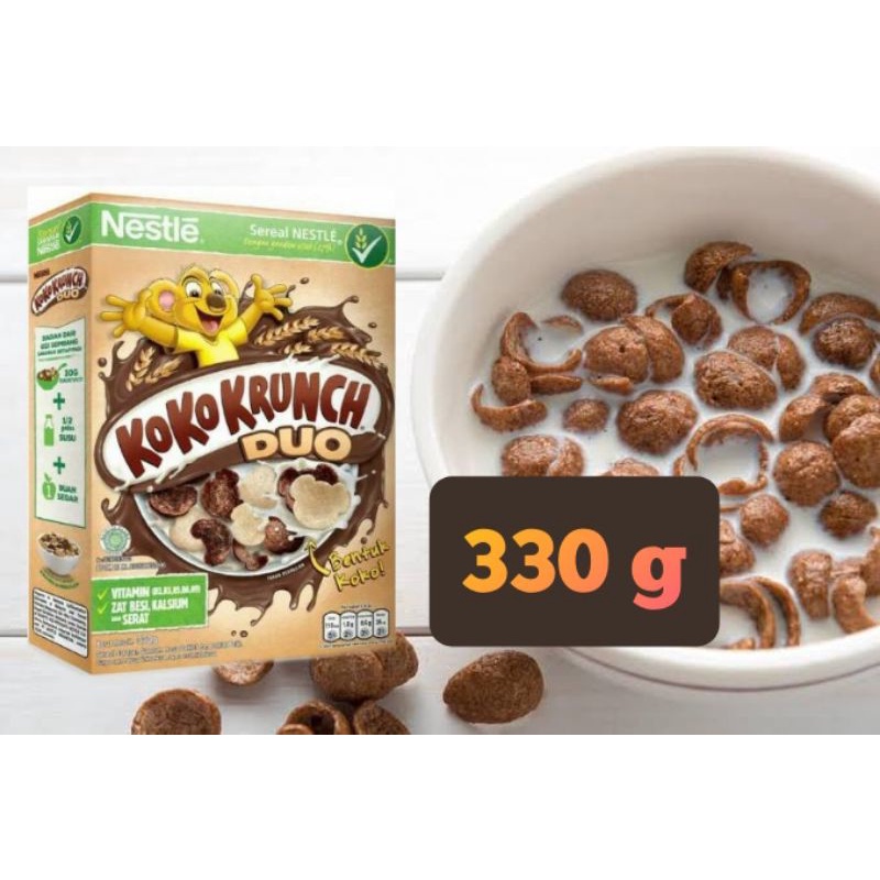 

Nestle Koko Krunch Duo 330 g Sereal Rasa Cokelat dan Cokelat Putih Sereal Bernutrisi dan Bergizi