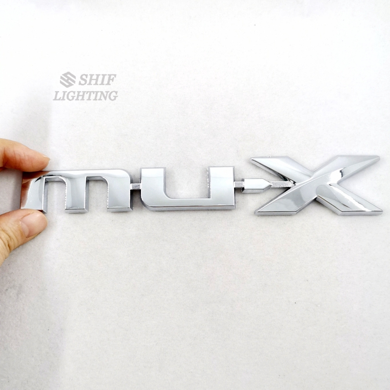 1Pc Stiker Emblem Logo MUX MU-X Bahan ABS Krom Untuk Bagasi Belakang Mobil ISUZU