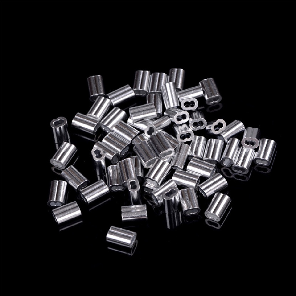 // Hg &amp; ID// 50pcs Crimps Kabel 1.5mm Aluminium Sleeves Cable Wire Rope Clip Fitting.