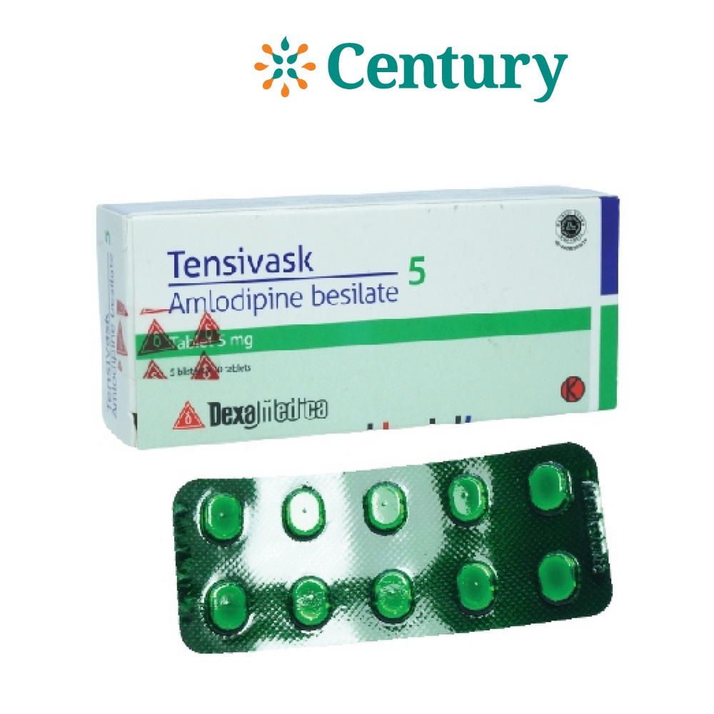TENSIVASK 1 STRIP 10 TABLET / AMLODIPINE BESYLATE 5 MG / HIPERTENSI/DARAH TINGGI/OBAT TENSI