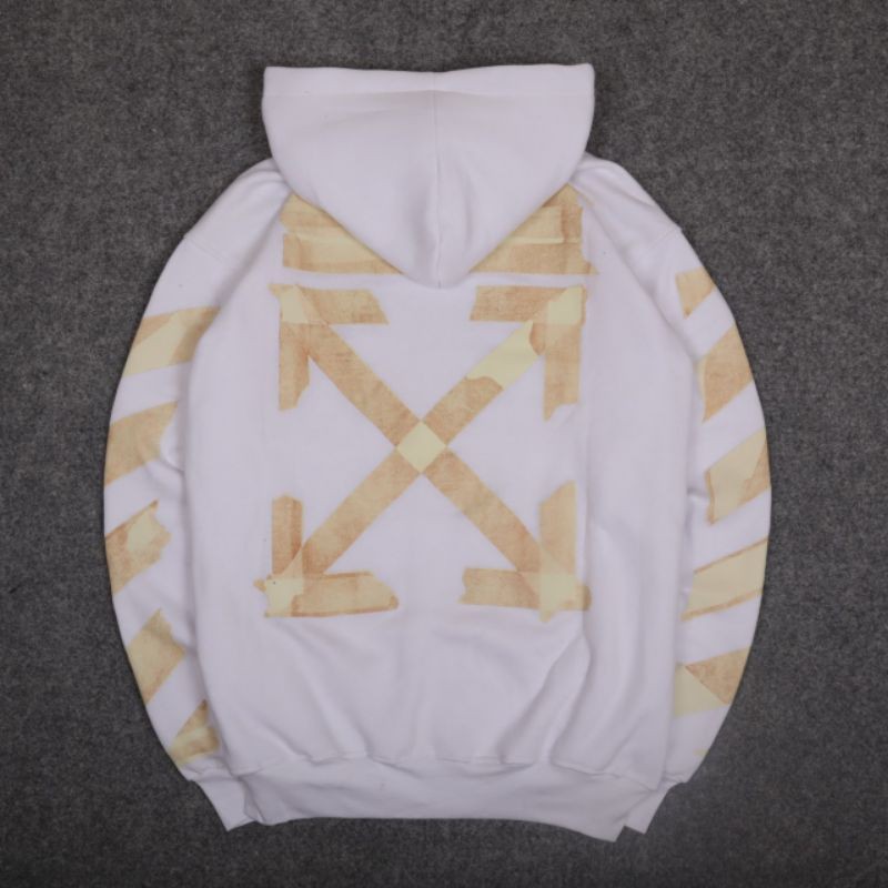 READY!!! SWEATER HOODIE OFF WHITE TAPE ARROW PREMIUM HIGHT QUALITY FULLTAG&amp; LEBEL