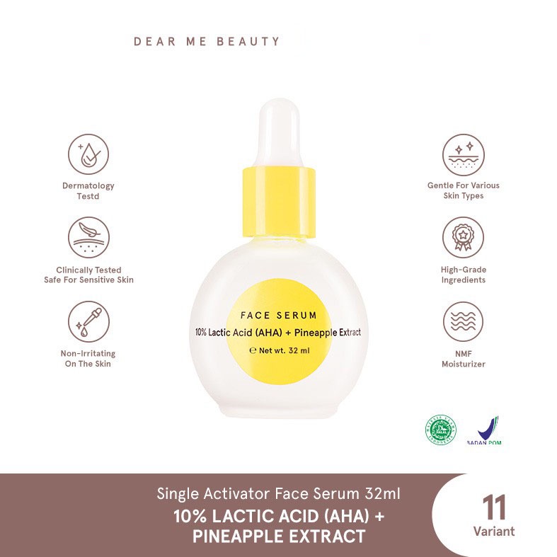 Dear Me Beauty 10% Lactic Acid (AHA) + Pineapple Extract Face Serum