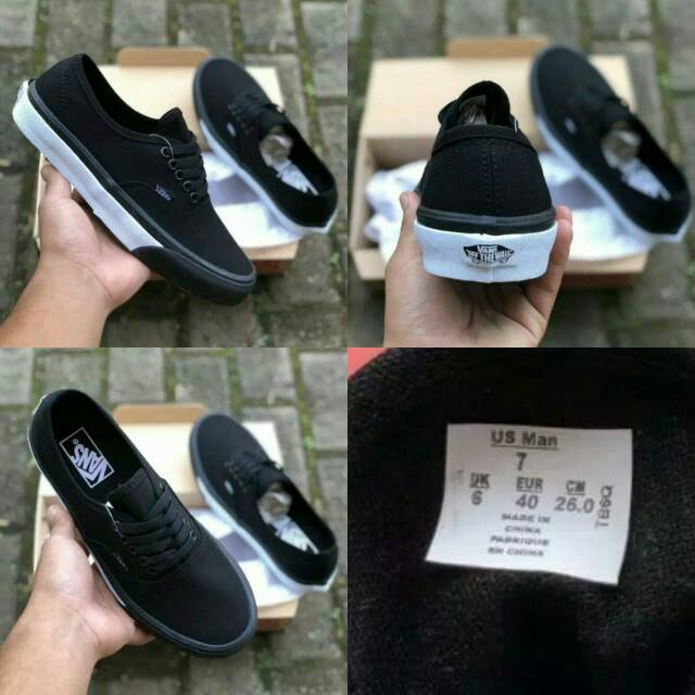 SEPATU VANS AUTHENTIC BLACK WHITE PREMIUM