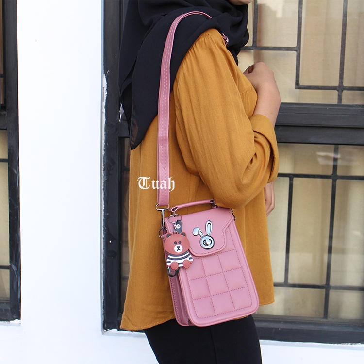 TUAH SLIMBAGS ( New / HARGA GROSIR ) / SLingbag Minixo Pouch Hp Kunci NekeL 2 in 1 High quality / DK - 10 / Tas Hp &amp; Uang Wanita / Tas Selempang &amp; Jinjing Wanita / Tas Wanita Koreaan Style/ Tas wanita Terbaru kekinian &amp; Terlaris 2023