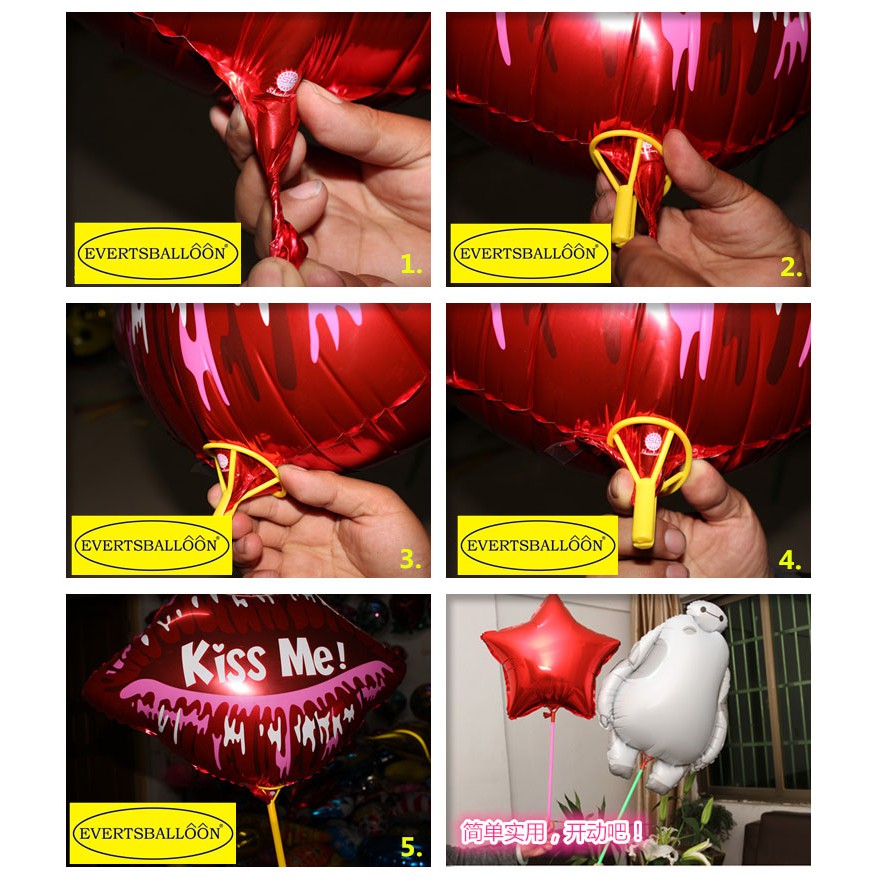 STIK + CUP BALON BESAR WARNA WARNI/PUTIH (10 PCS) STIK BALON PEGANGAN BALON STICK AND CUP BALON MURAH