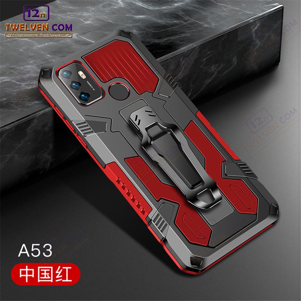 Case Shockproof Oppo A53 2020 Armor Hardcase Stand Clip