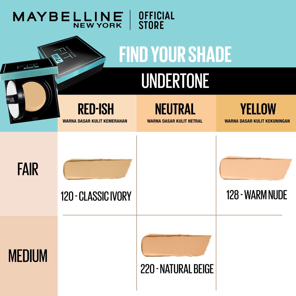 Maybelline Fit Me Matte+Poreless Cushion Foundation - Makeup Ringan Full Coverage Oil Control Tahan Hingga 20HR