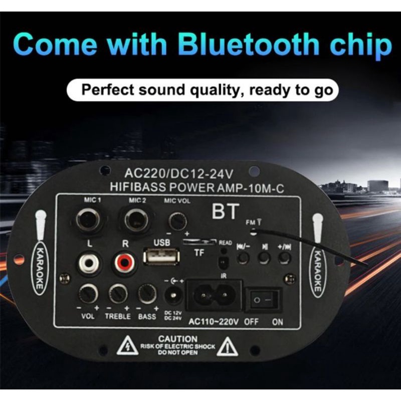 Amplifier Board Audio Bluetooth USB FM Radio TF Player Subwoofer 35 W