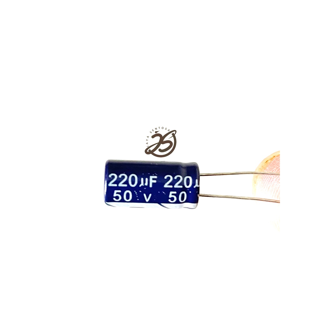 ELCO 220UF 50V (1 BUAH) KAPASITOR CAPACITOR ELCO KAPASITOR ELKO KAPASITOR 220 UF 50 V