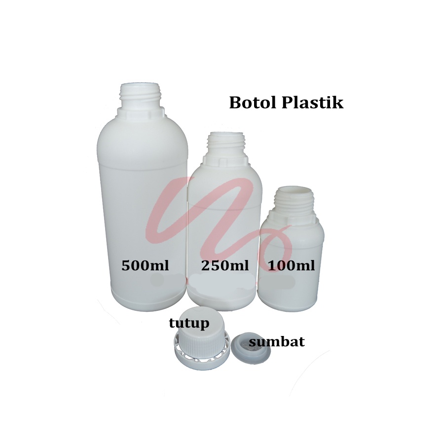 Botol Sampel Plastik 500ml Putih Susu, Lokal