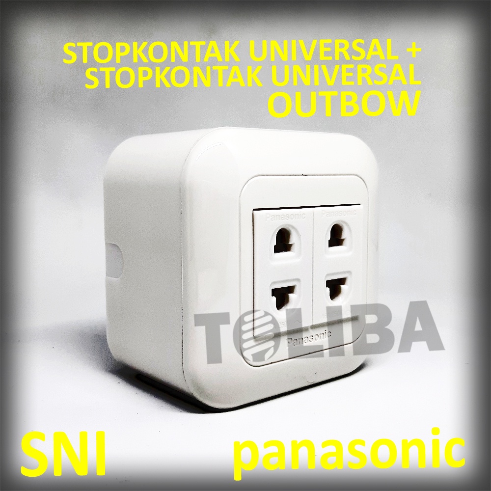 stopkontak + stop kontak double universal outbow panasonic tempel tembok sni / stop kontak gepeng stop kontak panasonic / stop kontak tempel tembok