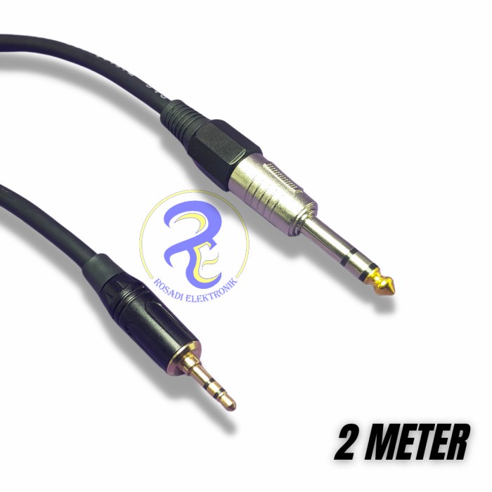 kabel audio jack mini Aux 3.5mm to akai TRS stereo 6.5mm murah 2m