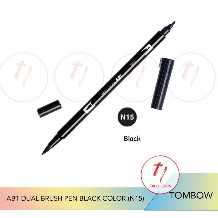 

kaligrafi-perlengkapan- tombow dual brush pen black color n15 -perlengkapan-kaligrafi.