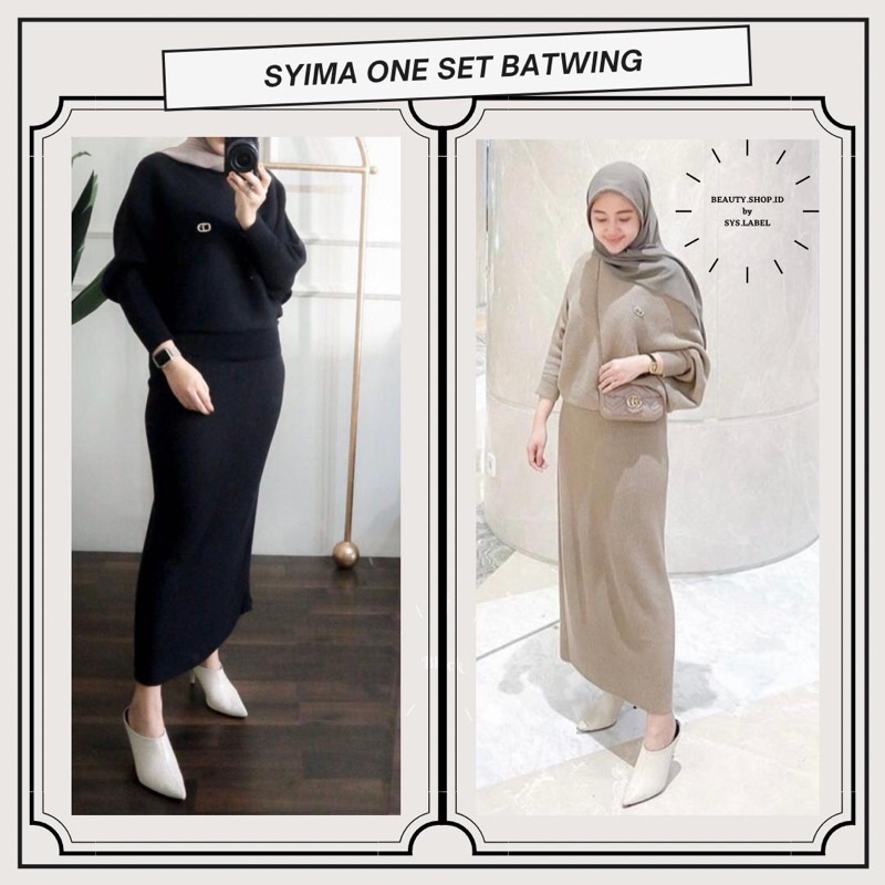 Syima One Set Knit by SYS.LABEL I1 - Setelan Batwing Premium