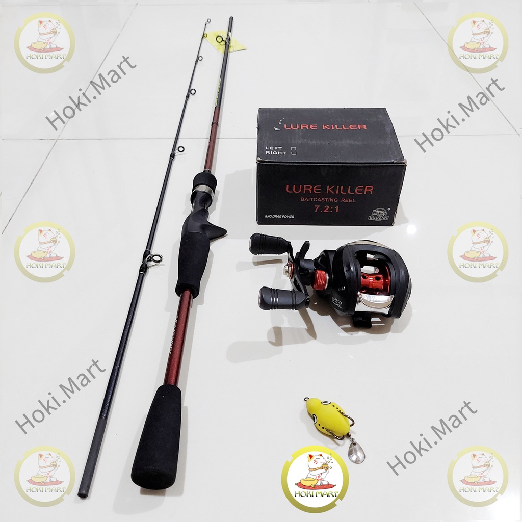 joran set seahawk + lure killer ( bait casting / bc ) free soft frog