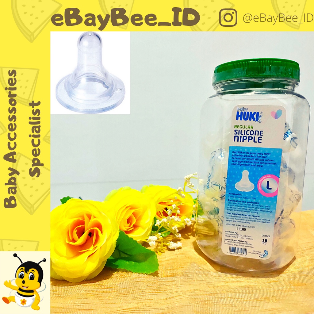 eBayBee_ID Baby HUKI Regular Silicone Nipple (Satuan) ukuran S,M,L I Dot untuk bayi 0-6+