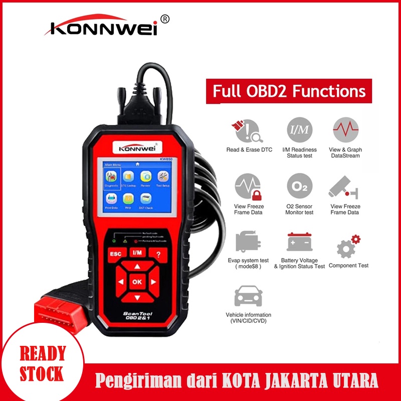 [Ready Stock] KONNWEI KW850 OBD2 Auto Diagnostic Tool Check Engine Automotive Car Scanner Code Reader