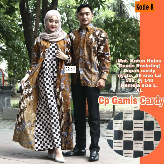 GROSIR COUOLE GAMIS CARDY BATIK  COUPLE KEMEJA PANJAN