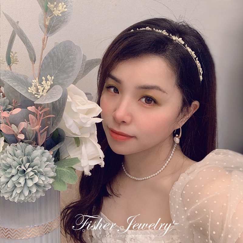 Bando Bahan Alloy Aksen Berlian Imitasi Gaya Korea Untuk Wanita