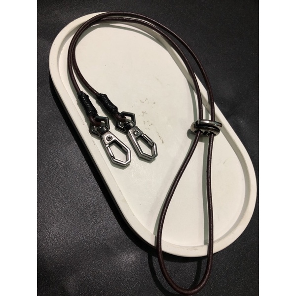 Tali pengait masker pria wanita | Tali kulit Asli 2,5mm 65cm | kew kew kakatua kail premium | Strap 