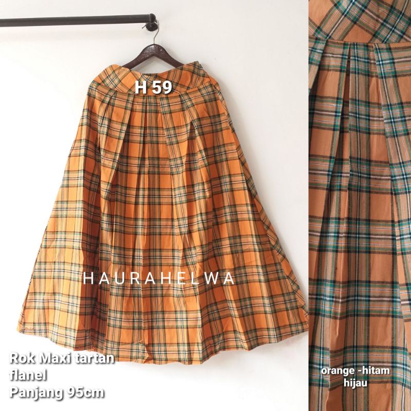 ROK FLANEL IMPORT PANJANG HAURAHELWA /ROK TARTAN FLANEL PANJANG-H 59