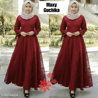 long dress brokat hijab