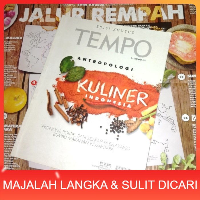 Majalah TEMPO No.40 Des 2014 ANTROPOLOGI KULINER INDONESIA + POSTER Langka