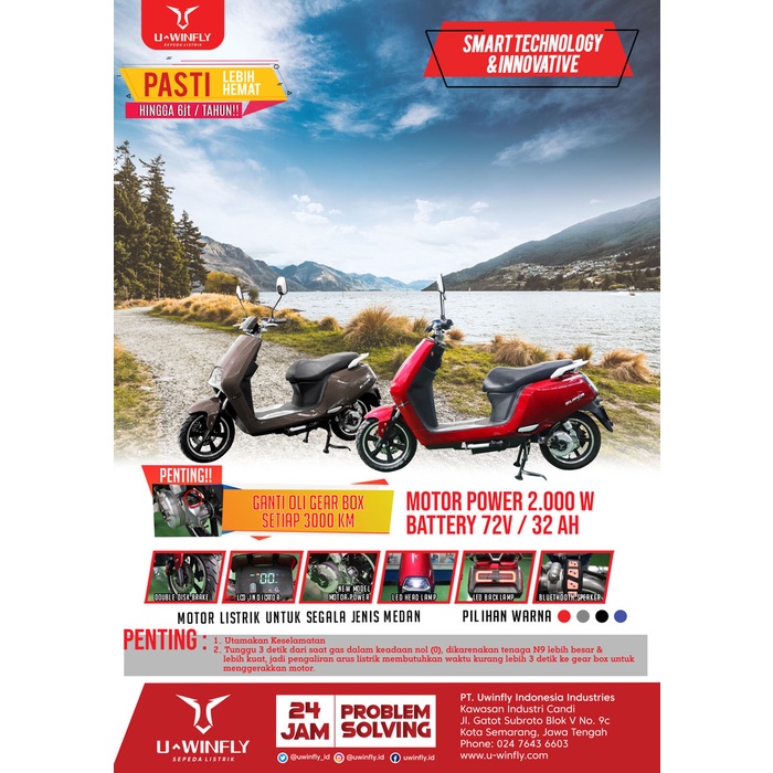 SEPEDA MOTOR LISTRIK N9 UWINFLY U WINFLY 2000W BATERAI JARAK 100KM  / SEPEDA MOTOR LISTRIK N9 UWINFL