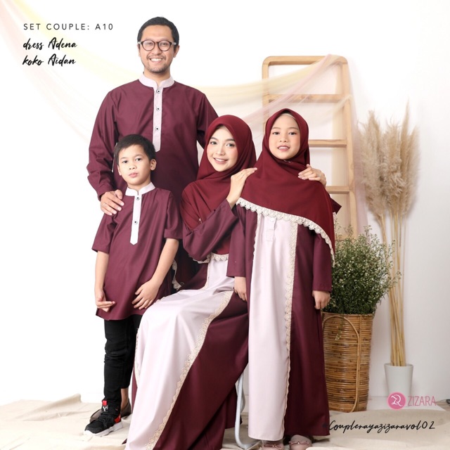 Gamis Adeena dan Koko Aidan by Zizara. Sarimbit Lebaran