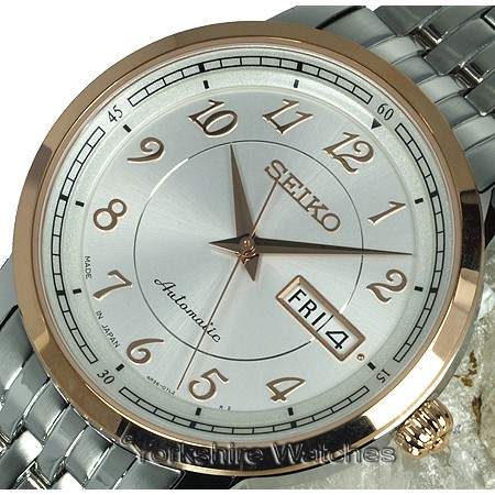 Seiko Mens SRP334j1 Automatic Rose-Gold Bezel | Jam Pria SRP334