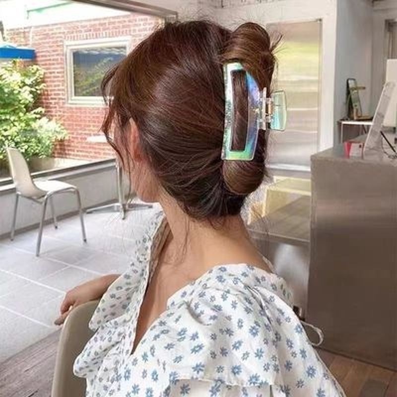 Jepit Rambut Ekor Kuda Hias Mutiara Transparan Gaya Kasual Untuk Wanita