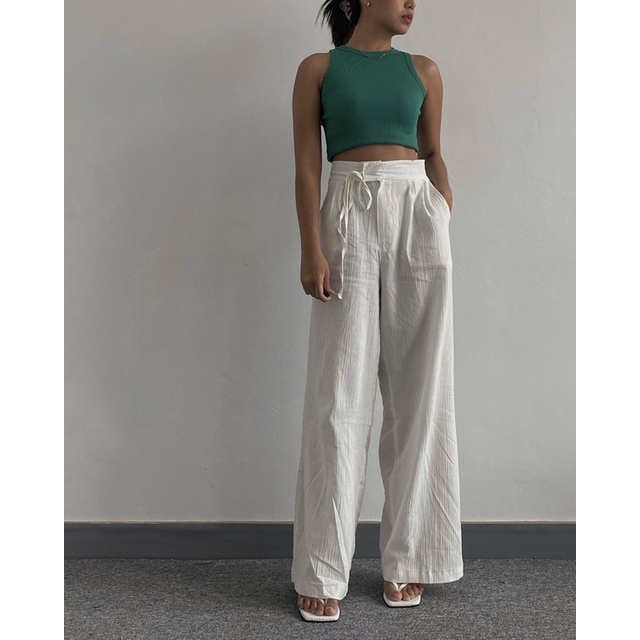 CLOTHIER - Cala Tied Loose Pants | Basic Crinkle Pants