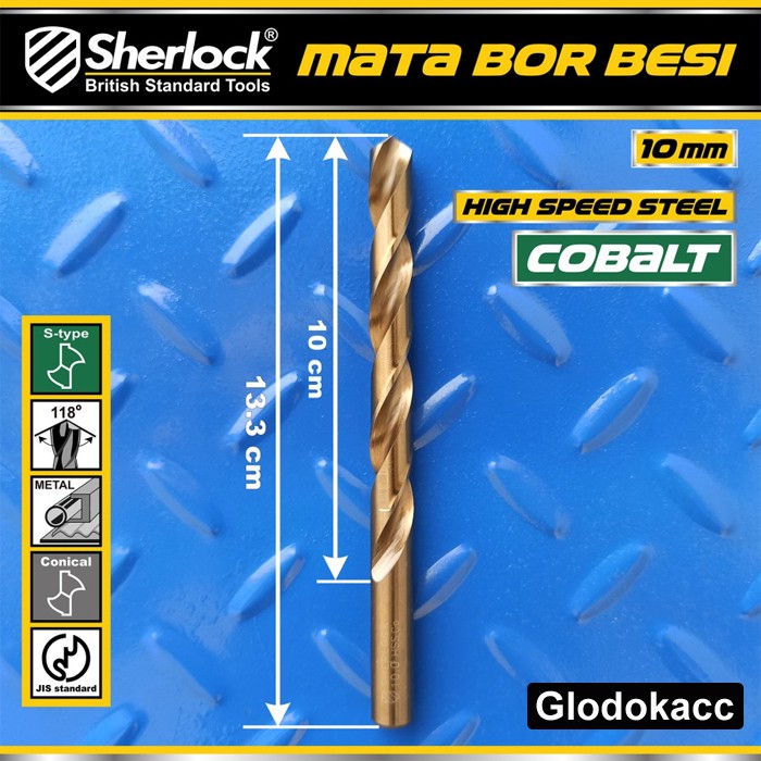 Mata Bor Besi 10 mm / Sherlock JIS Standard High Speed Steel Cobalt (1 Pcs)