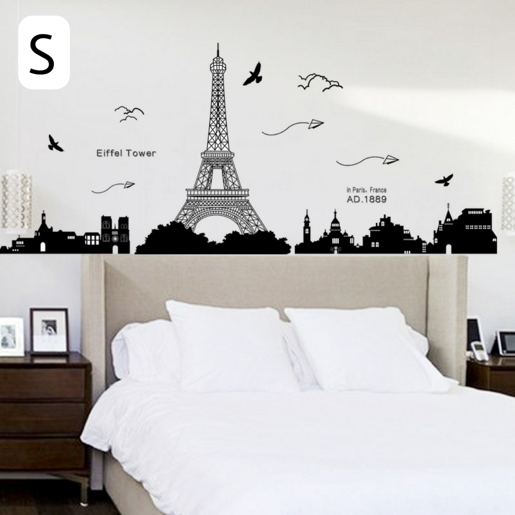 Reliza LIVE Wall Sticker Map Of the World Kota Monumen City Animal Cat Kucing Rusa Stiker Dinding LDR52