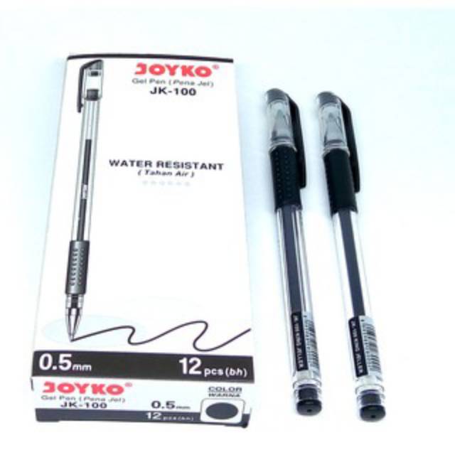 

Pulpen Gel Joyko JK-100 Water Resistant ( Tahan Air ) - 0.5 mm