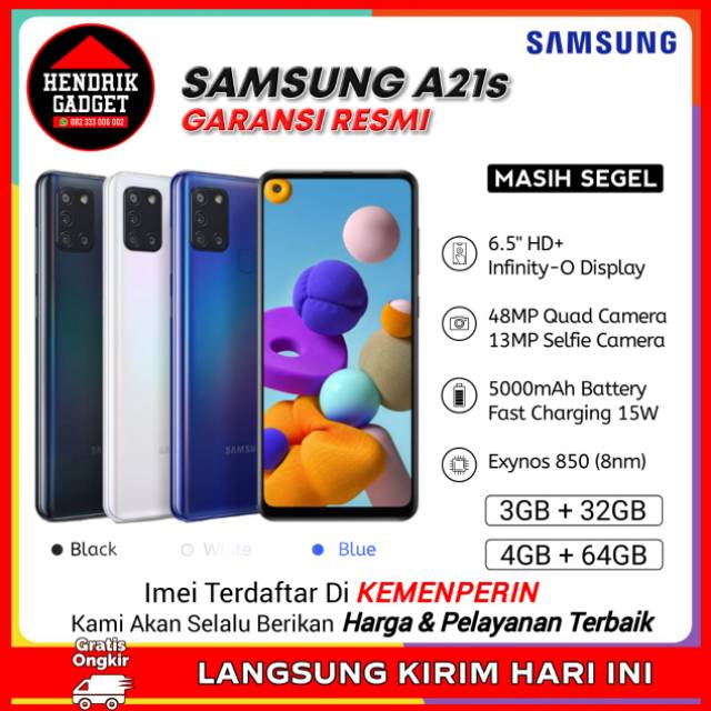 Promo Cuci Gudang Hp  Hp Samsung A21s ram 6 128 3 32 & 6 64 GB - Garansi Resmi Sein 1 Tahun  Hp