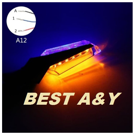 Lampu DRL 6 LED Utama Senja Sein Sen 2 Arah Motor Universal Waterproof Side Blinker Indicator 12V