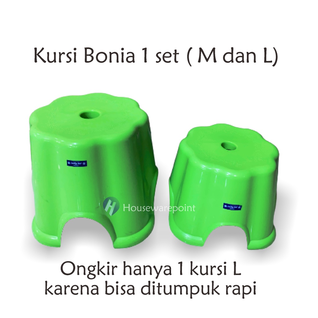 1 SET Kursi pendek Bonia (1 ukuran M + 1 ukuran L) / kursi pendek/ kursi dapur / bangku pendek (KURS