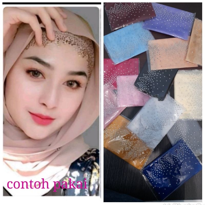 inner hijab pesta diamond zigzag