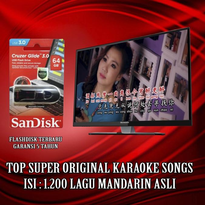 Flashdisk Sandisk 64Gb Isi 1.200 Lagu Karaoke Mandarin Original Termurah