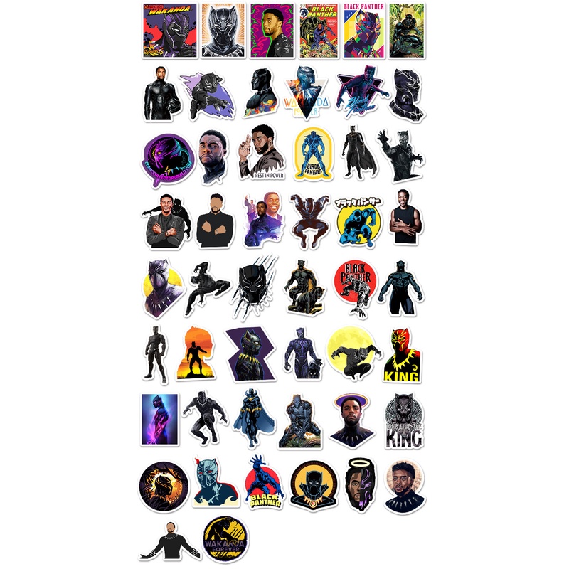 Zhang Marvel Black Panther kartun unik graffiti sticker tablet mobil skuter dekorasi stiker
