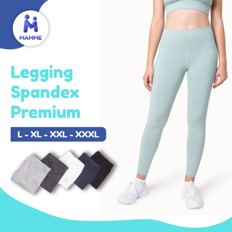 Legging Panjang Bahan Spandex Premium / Lejing Panjang Wanita Spandek Dewasa Leging Polos Elastis