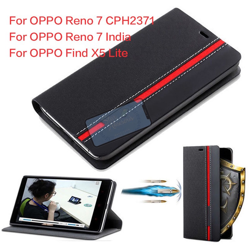 OPPO Reno 7 5G Flip Case Luxury Leather Sporty Soft TPU Case Reno7 5G