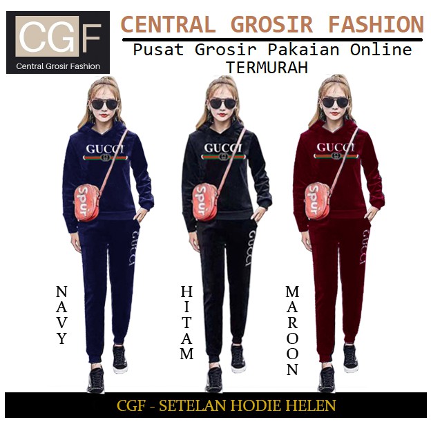 Setelan Hodie Helen - Central Grosir Fashion (CGF) - Ukuran XL-3XL - Matt Baby Terri