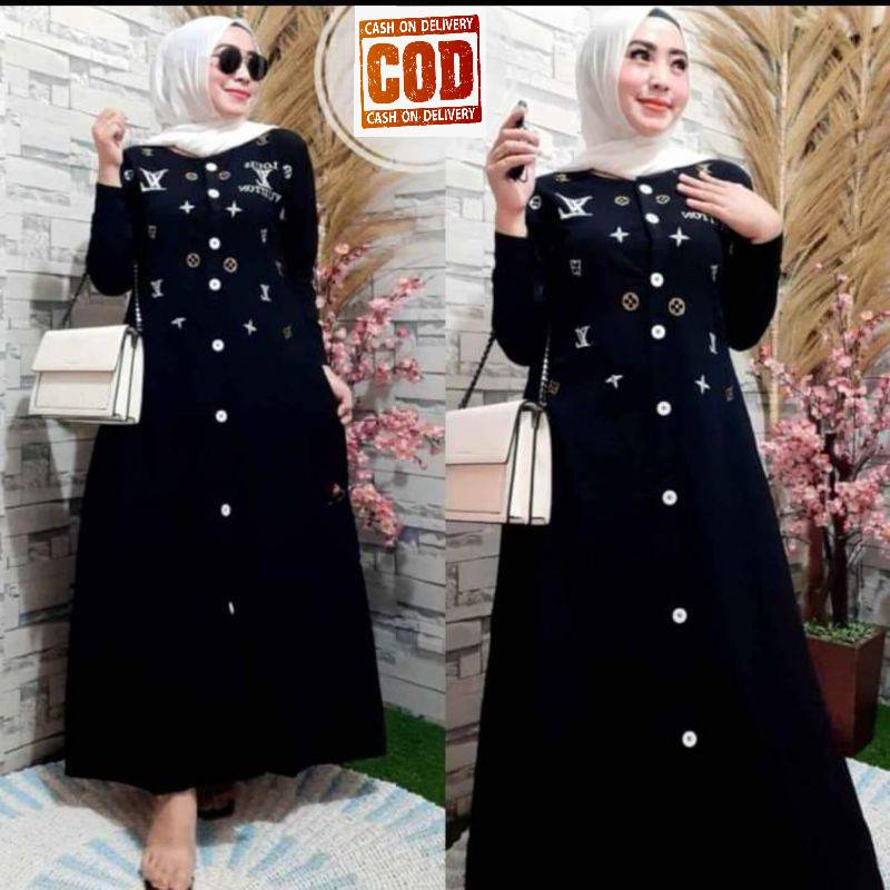 Gamis Wanita Model Terbaru Murah Gamis Katun Baby Canvas  Dress  Baju Muslim  Pakaian Wanita Model T