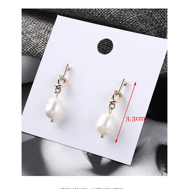 LRC Anting Tusuk Fashion Gold Pearl Ear-rings Y62047